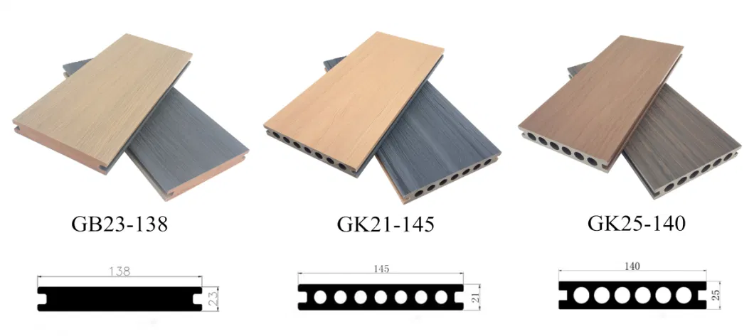 Plastic Wood Composite Decking Flooring Outdoor WPC Co Extrusion Decking